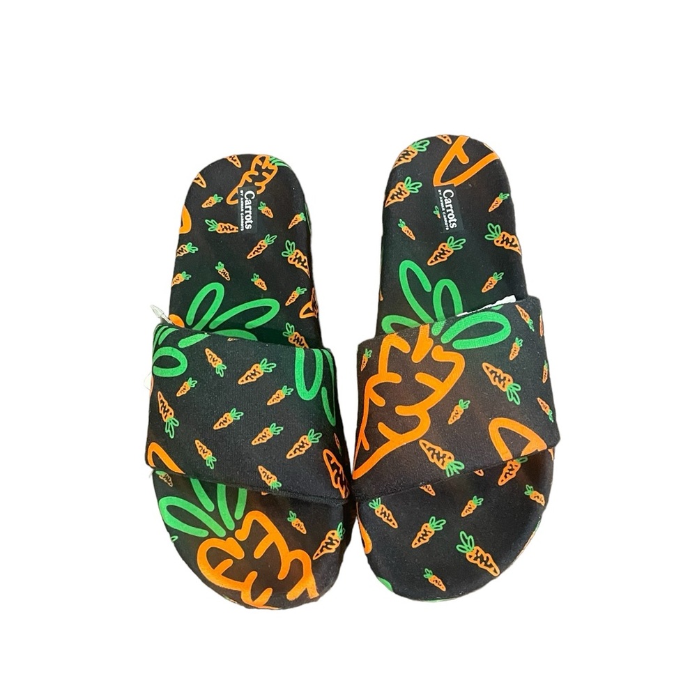 Carrots By Anwar Carrots Black Carrot Slide Sandals Size 7 NIB